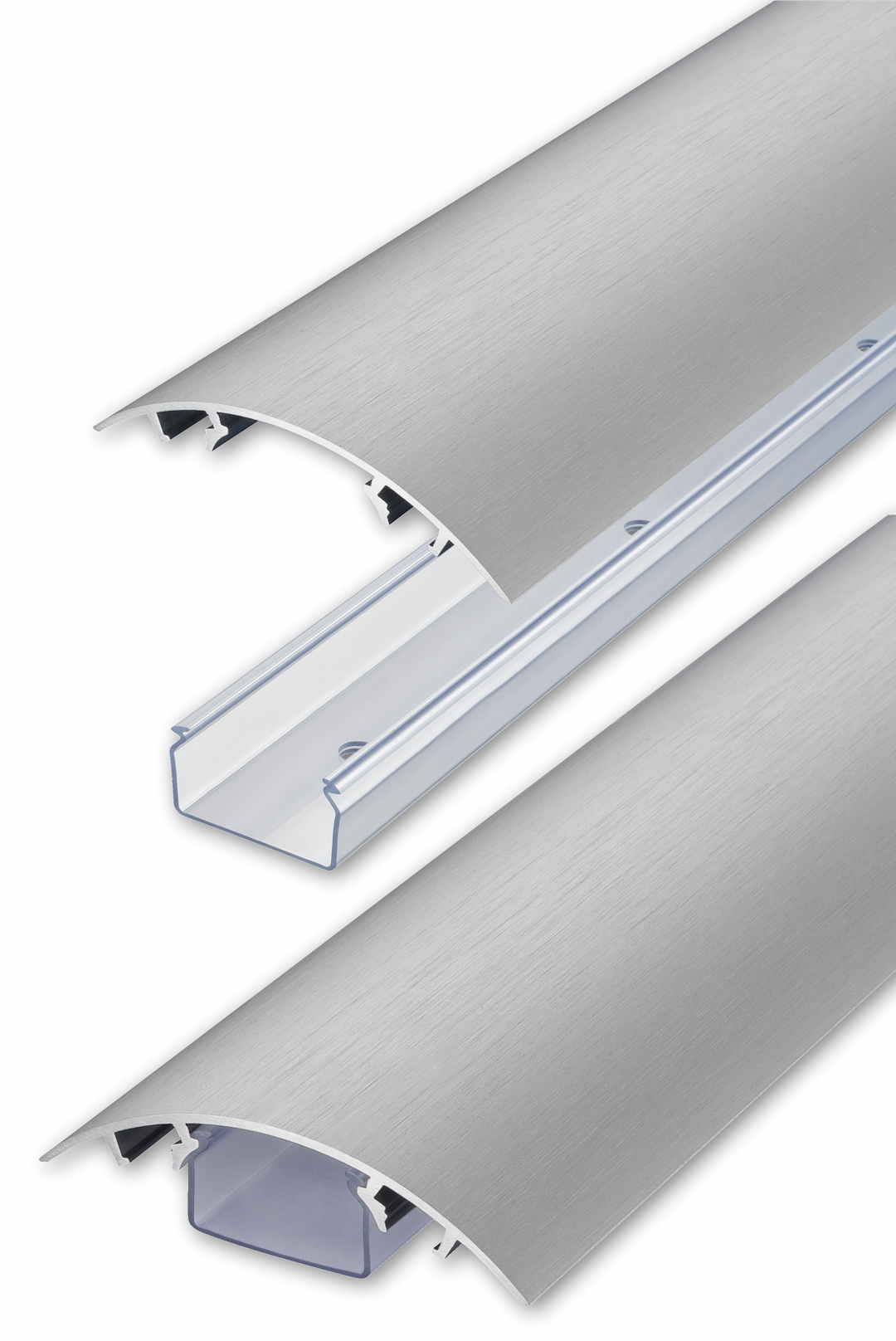 Jetzt den 80mm Design Kabelkanal aus Aluminium in Edelstahl gebürstet bei Alunovo bestellen Der 80mm Kabelkanal aus Aluminium in Edelstahl gebürstet eloxiert und der transparente Kabelschacht