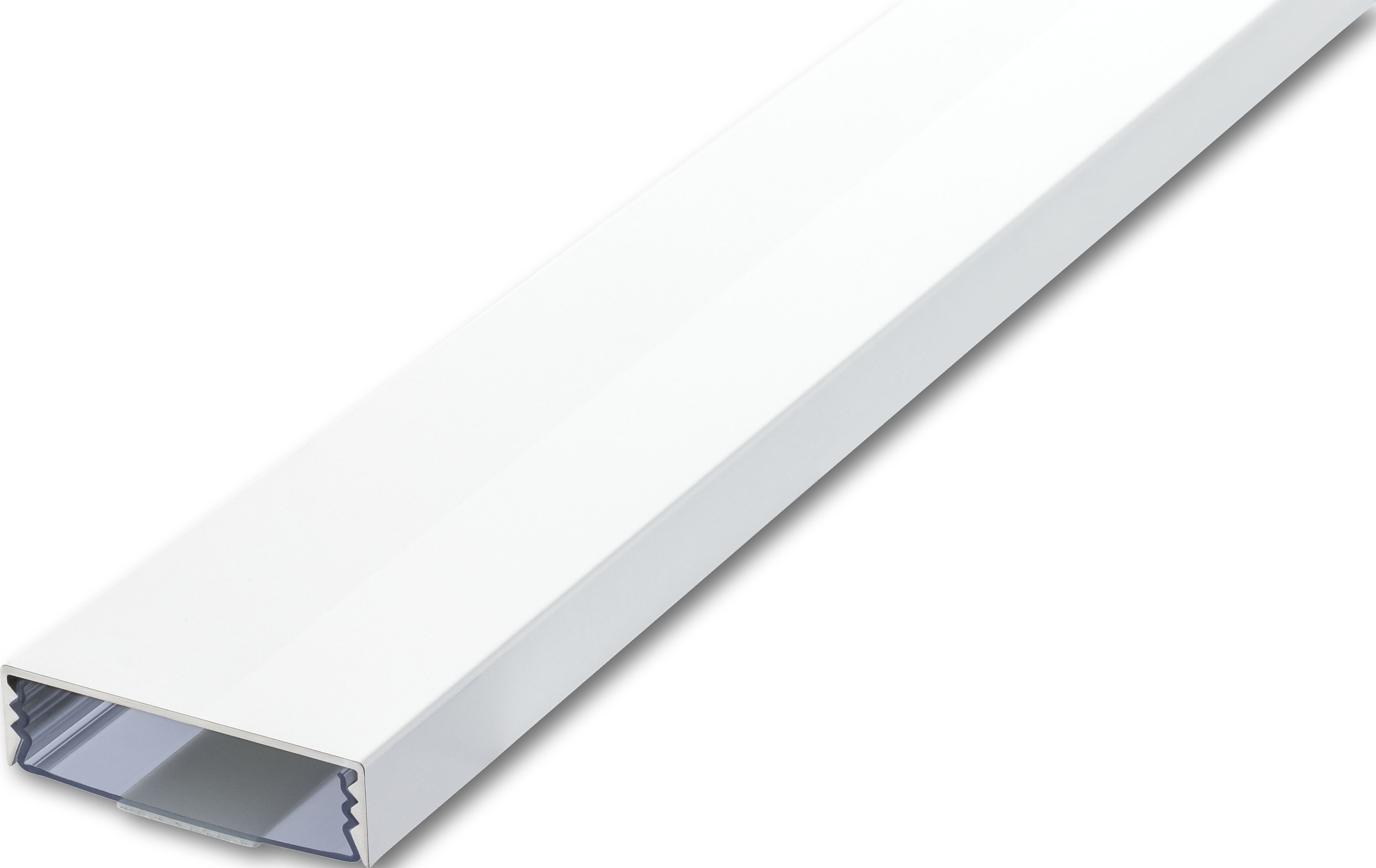 Jetzt den selbstklebenden, flachen 50mm Kabelkanal in Weiss glänzend RAL9003 bei Alunovo bestellen Der flache 50mm Kabelkanal in Weiss glänzend RAL9003 lackiert