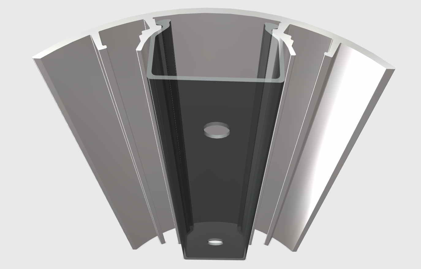 Einfaches Verschließen und Öffnen aufgrund unseres transparenten Kabelschachtes sorgt für eine einfache Installation bei Ihnen Zuhause Ansicht unseres 80mm Kabelkanals von unten