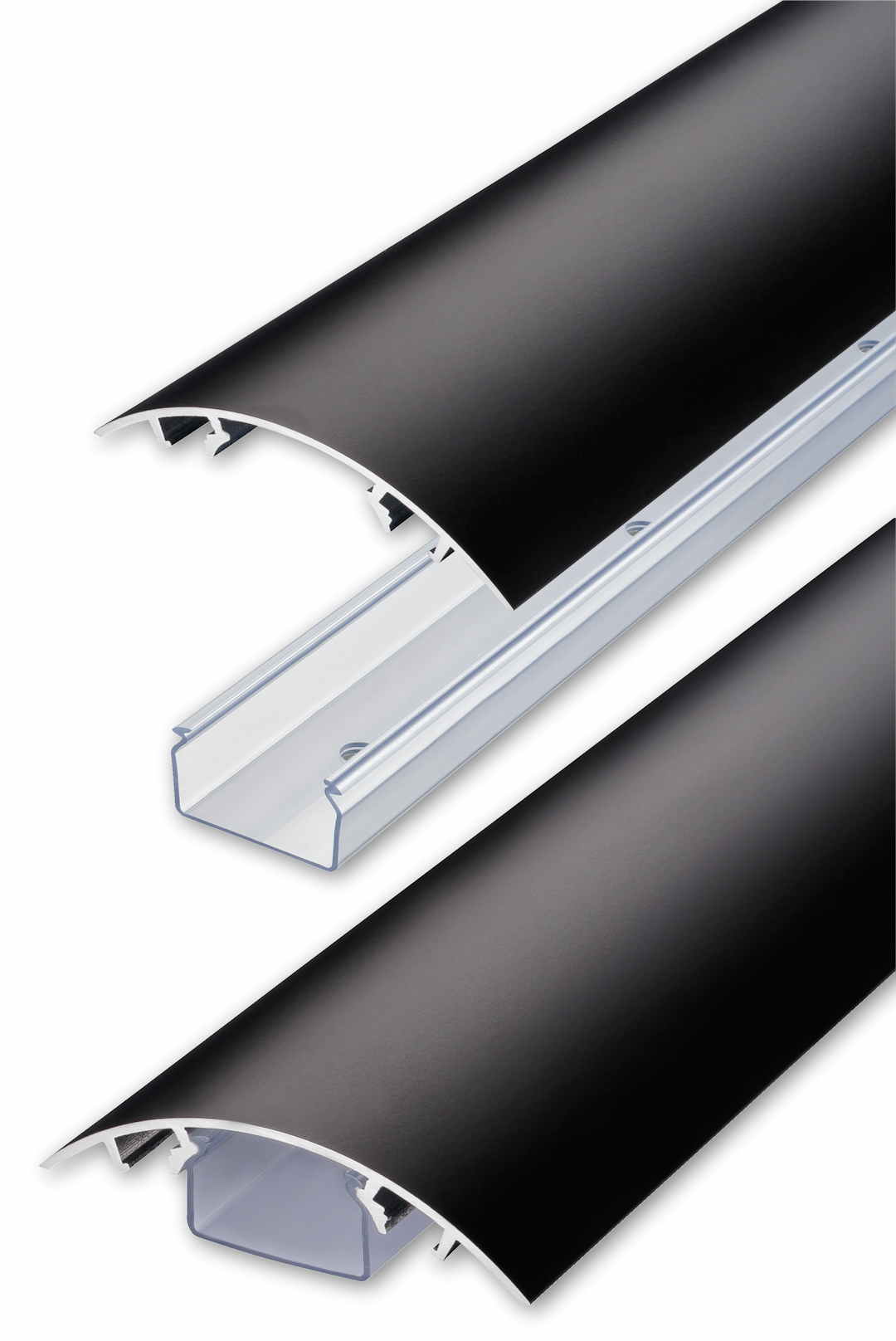 Jetzt den 80mm Design Kabelkanal aus Aluminium in Schwarz matt RAL9005 bei Alunovo bestellen Der 80mm Kabelkanal aus Aluminium in Schwarz matt RAL9005 lackiert und der transparente Kabelschacht