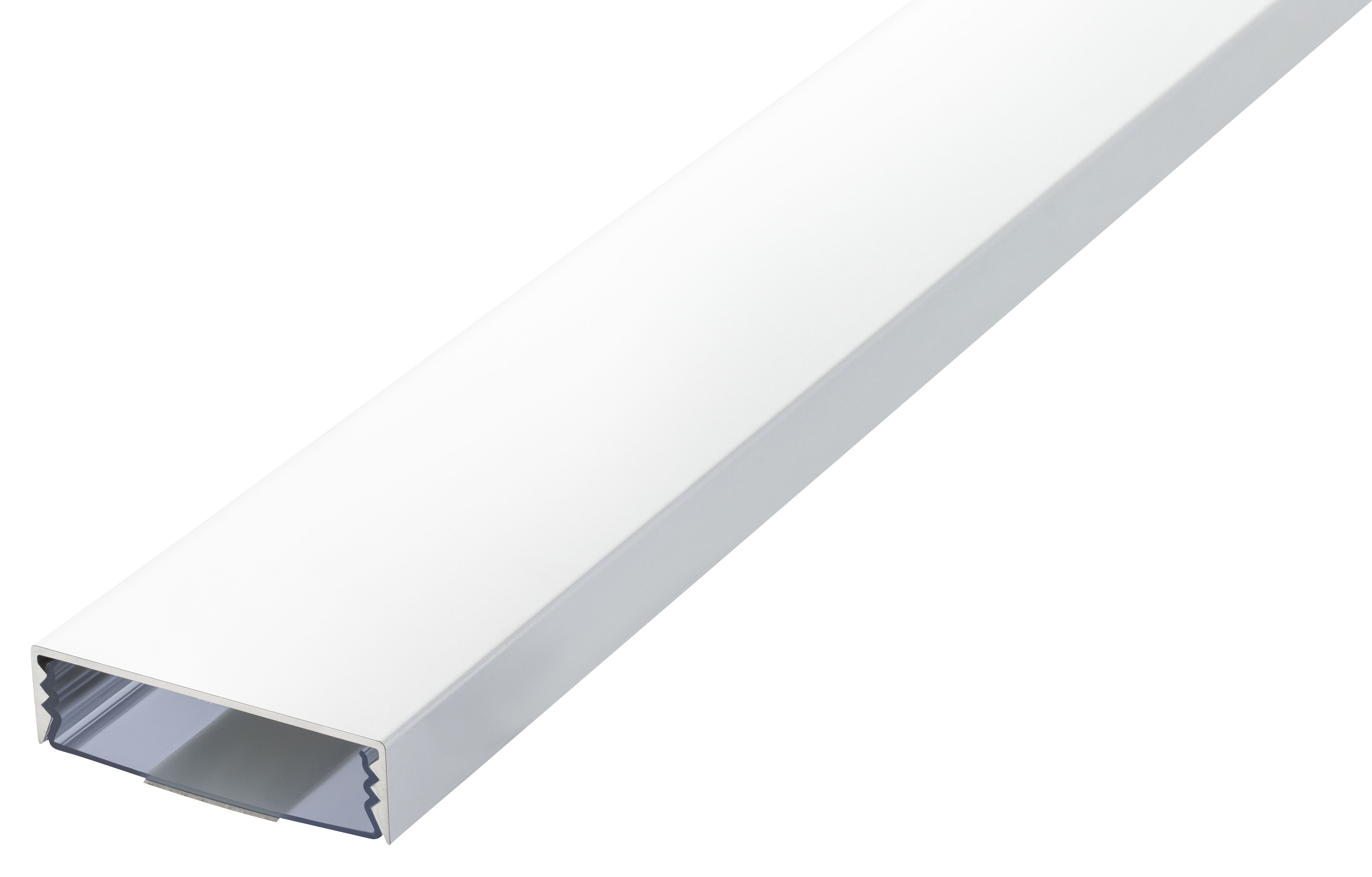 Jetzt den selbstklebenden, flachen 50mm Kabelkanal in Weiss matt RAL9003 bei Alunovo bestellen Der flache 50mm Kabelkanal in Weiss matt RAL9003 lackiert