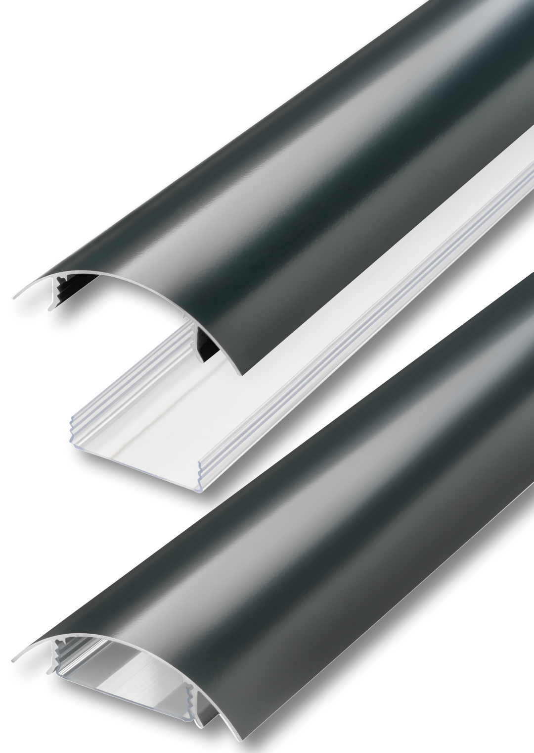 Jetzt den TV 80mm Kabelkanal aus Aluminium in Anthrazit seidenmatt RAL7016 bei Alunovo bestellen Der TV80 Kabelkanal aus Aluminium in Anthrazit seidenmatt RAL7016 lackiert und der transparente Kabelschacht