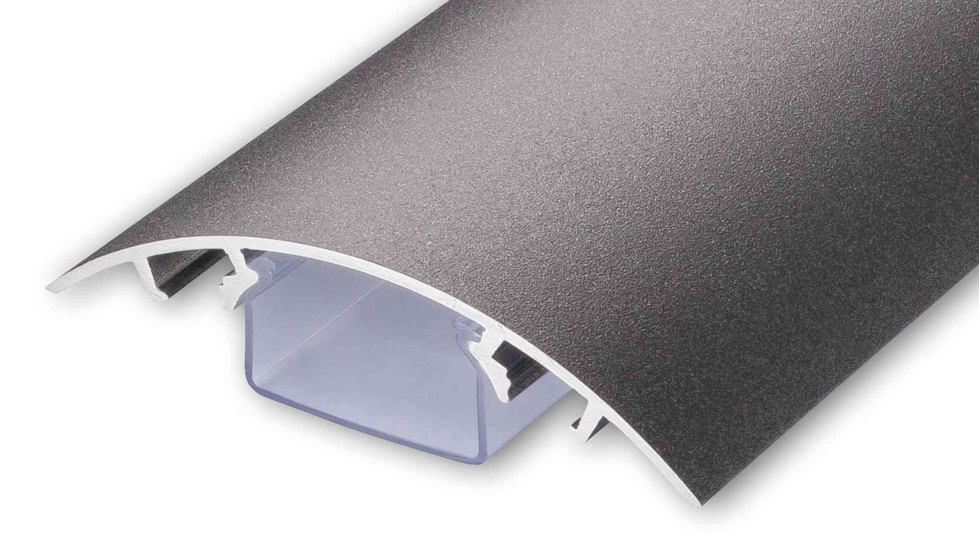 Jetzt den 80mm Design Kabelkanal aus Aluminium in Gusseisen Feinstruktur bei Alunovo bestellen Der 80mm Kabelkanal aus Aluminium in Gusseisen Feinstruktur lackiert